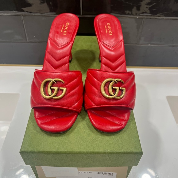 Gucci 85mm Double G leather mules, size 37.5 - Picture 2 of 11